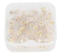 Generic Bouchons de Boucles D'oreilles de Remplacement, 100 Pièces, Matériel de Bricolage, Coffret en Laiton et Plastique, Accessoires de Bijoux