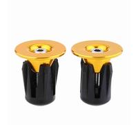 Generic Bouchons d'extrémité de Guidon de Vélo en Alliage D'aluminium Léger, Capuchon de Poignée de Barre Facile à Installer pour Diamètre Extérieur de Guidon de 22 à 24 Mm, 2 Pièces (GOLD)