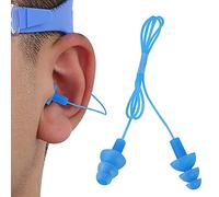 Generic Bouchons D'oreilles étanches en Silicone Souple, Protège-oreilles Filaire, Prévention du Bruit pour la Natation, Adultes, 10g, Noir (BLUE)