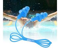 Generic Bouchons D'Oreilles Filaires en Silicone Souple et étanche, Prévention du Bruit pour la Natation et L'hygiène des Oreilles, Bleu Noir Orange 46x3x1cm, 1 Paire (BLUE)