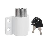 Generic Boucle de sécurité Antivol pour Serrure de Fenêtre pour la sécurité de la Maison et la des Enfants - Alliage de Zinc Blanc - 4,1 X 3,6 Cm - Comprend un Verrou, des Clés et des Vis
