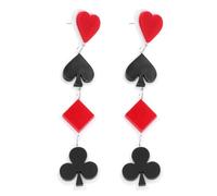 Generic Boucles d'oreilles longues en forme de cartes de - Pour femme - En acrylique - Pour costume de fête