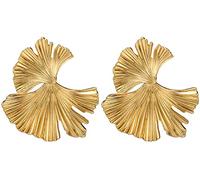 Generic Boucles d'oreilles pendantes en forme de feuille de ginkgo irrégulière pour femmes, adolescentes, filles, anniversaire, Noël, amies, durables et utiles, Zinc, Pas de gemme