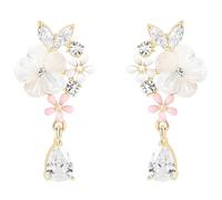 Generic Boucles d'oreilles pendantes pour femme en forme de fleur en cristal et strass en argent S925 avec aiguille de 2,5 cm