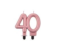 Generic Bougie or rose chiffre 40