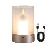 Generic Bougies sans Flamme, Wick 3D Wick Rechargeable Battery Faire des Bougies Vacillantes, Pilier LED Lumières Chaudes avec Contrôle du Capteur de Mouvement pour Home Decoration