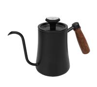 Generic Bouilloire à café à Col de Cygne en Acier Inoxydable avec Thermomètre, Bouilloire à thé élégante pour la Cuisine Domestique, 500 Ml, Noire