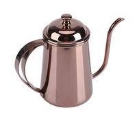 Generic Bouilloire en Acier Inoxydable de 650ML, élégante Cafetière à Col de Cygne pour Préparer le café à la Maison, Poignée Ergonomique, Noire (Or Rose)