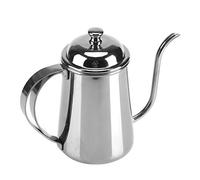 Generic Bouilloire en Acier Inoxydable de 650ML, élégante Cafetière à Col de Cygne pour Préparer le café à la Maison, Poignée Ergonomique, Noire (SILVER)