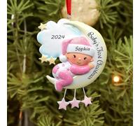 Generic Boule Mon 1er Noel - Décoration de Noël, Mon Premier Noel, Personnalisé Decoration Sapin Noel Cadeau Noel Personnalisable, Cadeau de Noël pour Filles et Garçons, Rose