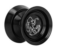 Generic Boule YoYo Avancée en Alliage D'aluminium, Ne Répond Pas, Ne Se Décolore Pas, pour la Compétition, avec 3 Cordes, pour Les Enfants (Black)