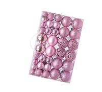 Generic Boules de Noël Ornements aux Couleurs Vives, 100 Pièces, Décor d'arbre de Noël sans Limites, Boules Suspendues pour Fête de Vacances, Matière Plastique (Pink)