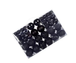 Generic Boules de Noël Ornements aux Couleurs Vives, 100 Pièces, Décor d'arbre de Noël sans Limites, Boules Suspendues pour Fête de Vacances, Matière Plastique (Black)