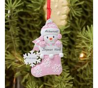 Generic Boules de Noël Personnalisées 2024-Mon 1er Noel ，Boule de Noël Personnalisée avec Prénom et Date，Mon Premier Noel，Cadeau de Noël pour Filles et Garçons，Rose