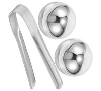 Generic Boules de Refroidissement Rondes en Acier Inoxydable Argenté Réutilisables pour Boissons et Thé, Refroidissement Rapide sans Dilution, 1 Set Pratique