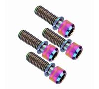 Generic Boulon de Serrage de Frein à Disque de Vélo en Alliage de Titane M6x18mm avec Joint pour Vélos de Montagne/route, 4 Pièces (M6x18 avec entretoise)