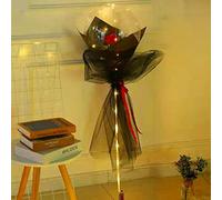 Generic Bouquet de Ballons Lumineux Roses avec Fleurs Simulées, Cadeau écologique pour la Saint-valentin (rouge)