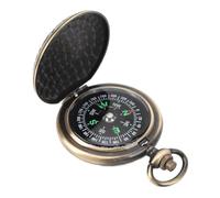 Generic Boussole de Poche Antique Lumineuse Vintage, Cadran Rabattable en Métal Précis pour Les Voyages en Camping