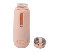 Generic Bouteille de Voyage Chauffe-lait sans Fil avec Batterie 15000mAh pour la Maison et la Voiture 300ml en Acier Inoxydable Rose