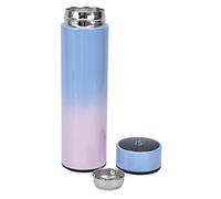 Generic Bouteille D'eau Intelligente à Affichage LED, 500ml, Double Paroi, Isolée Sous Vide, en Acier Inoxydable, pour les Voyages (Bleu en haut et rose en bas)