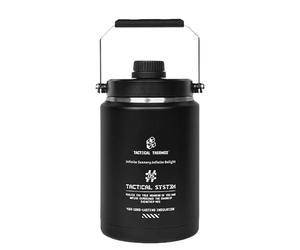 Generic Bouteille D'eau Isotherme Portable avec Glaçons et Gobelet sous Vide, Idéale pour Le Fitness et Les Activités de Plein Air, Noir