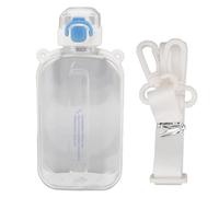 Generic Bouteille d'eau Plate, Bouteille à Bois Plate de 750 ML PC Silicone Pop-up Cover pour Le Voyage (White)