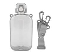 Generic Bouteille d'eau Plate, Bouteille à Bois Plate de 750 ML PC Silicone Pop-up Cover pour Le Voyage (Grey)