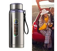 Generic Bouteille Isotherme, Filetage Isométrique de 1000 Ml, Tasse Sous Vide en Acier Inoxydable, Filtre Amovible pour le Bureau (SILVER)