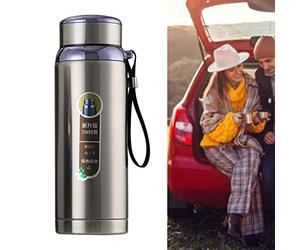 Generic Bouteille Isotherme, Filetage Isométrique de 1000 Ml, Tasse Sous Vide en Acier Inoxydable, Filtre Amovible pour le Bureau (SILVER)