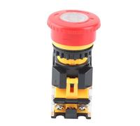 Generic Bouton de Commutation D'arrêt D'urgence Rouge Durable de 22 Mm avec Réinitialisation par Torsion, Idéal pour Démarreur et Relais électromagnétiques, Interrupteur de Remplacement Parfait pour