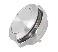 Generic Bouton Supérieur Plat étanche en Acier Inoxydable, Interrupteur, Borne à Vis, Accessoires électriques pour Voiture, Camion, Bateau, Ménage, 5 Pièces (19mm)