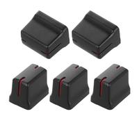 Generic Boutons de Fader pour Console de Mixage, Lot de 5 Capuchons de Potentiomètre 1x4 Mm, Plastique Noir et Rouge, Accessoires de Remplacement pour Mixeur Audio, Réglage Précis