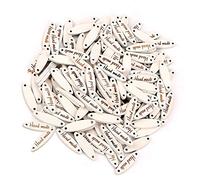 Generic Boutons Ovales en Bois Faits à la Main, 100 Pièces, Boutons Artisanaux de Couture Durables à 2 Trous pour Bricolage, Scrapbooking, Matériau en Bois 2.5x0.8cm