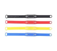 Generic Bracelet de Contrôle D'accès NFC T5577ID, Copiable, Réglable, en Silicone, Résistant à l'eau, pour Cartes d'identité de Campus, Adhésions, 4 Couleurs Vives, Paquet de 4