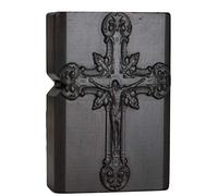 Generic Briquet sculpté en bois d'ébène naturel noir pour kit d'insertion Zippo (Jésus et croix), 1 pièce (lot de 1)