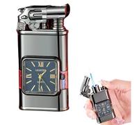 Generic Briquet tempête vintage avec lunette de montre pour l'extérieur, le camping, cadeau pour homme (pistolet noir), SF345