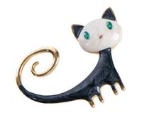 Generic Broche en Alliage de Chat Cartoon, Épingle à Vêtements Femme, Accessoire Mode pour Pulls et Robes, Broche de Fête Élégante et Originale, Bijou Fantaisie