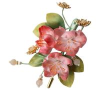 Generic Broche fleur de bégonia en soie de mûrier et cuivre, patrimoine immatériel, 8 cm, un cadeau culturel unique pour de nombreuses occasions, artisanat