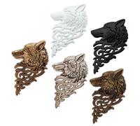 Generic Broche Loup Vintage pour Homme en Alliage, Lot de 5 Pièces, Accessoire de Costume Rétro, Décoration pour Fête et Anniversaire Couleur Aléatoire