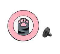 Generic Broche Ronde Rose de Griffe de Chat, Broche Décorative Lettre de Dessin Animé, Accessoire Vestimentaire Adorable pour Décoration de Vêtements, 1 Pièce
