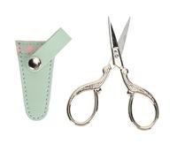 Generic Broderie et Ensemble de Couvertures, Cuir PU en Acier Inoxydable Très Inoxydable avec des Ciseaux de Couture Haute dureté Portables pour le Fil (Couverture à carreaux verts roses et ciseaux