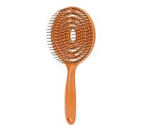 Generic Brosse à Cheveux Lissante au Design semi-ventilé, Poils Super Doux pour un Démêlage en Douceur, Antistatique et Séchage Rapide, 1 unité (BROWN)