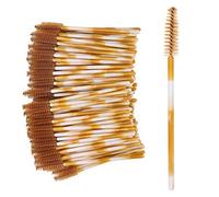 Generic Brosse à Cils Jetable en Grande quantité, Tête en Fibre, 200 Pièces pour un Maquillage Sûr et Hygiénique en Salon de beauté (BROWN)