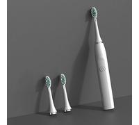 Generic Brosse à dents sonique fine et puissante et durable avec 3 têtes de brosse à dents IPX7, étanche, charge rapide, pour adultes, femmes, hommes, famille, maison (blanc)