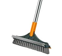 Generic Brosse à récurer Sol 3 en 1 avec Manche Long 120° pivotant Balai pour Salle de Bain Cuisine Nettoyage ménager poignée réglable (q)