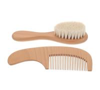 Generic Brosse de Bain pour Bébé en Bois de Hêtre Poils Doux, Ensemble Brosse et Peigne pour Cuir Chevelu Délicat, Kit de Toilettage Bébé Fille Adapté aux Soins Quotidiens Bain