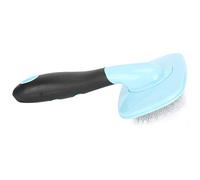 Generic Brosse de Démêlage pour Chien et Chat, Rotative à 360 °, Outil de Toilettage Facile, Peigne pour Animaux de Compagnie avec Perles de Massage, PP Souple 15.2x11.3cm (Parsemé de bleu)