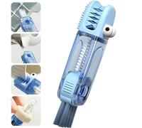 Generic Brosse de nettoyage 4 en 1 pour couvercle de tasse, brosse de nettoyage portable pour les espaces restreints de biberon, multifonction et rotative (bleu-A)