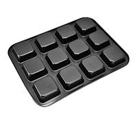 Generic Brownie Pan, Poêle à Brownie avec Séparateurs Carrés de Muffins Carrés avec Revêtement sans Bâton 12 cavité en Acier au Carbone pour les Plats de Famille, thé de l'après-midi, Desserts de