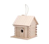 Generic Cabane en Rondins Nichoir en Bois, Conception Suspendue Durable pour Oiseaux, Décoration de Maison et de Jardin, Fabriquée à Partir de Paulownia 6,7x6,7x7,1 Pouces